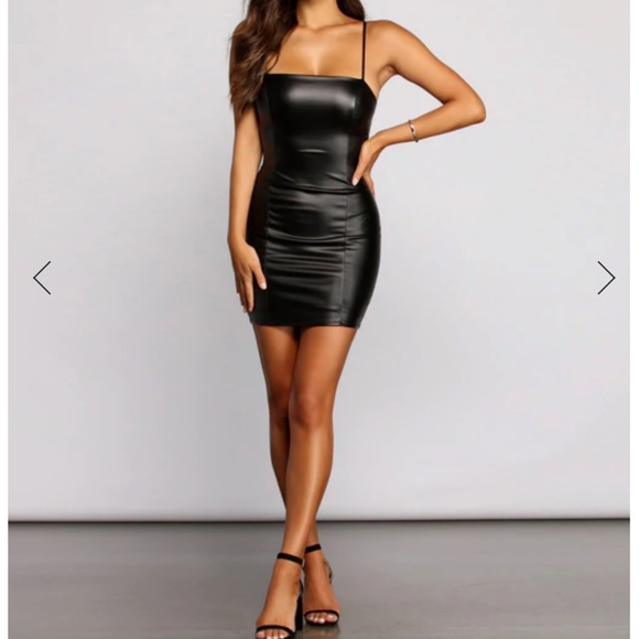 Windsor Dresses & Skirts - Black Leather Mini Dress